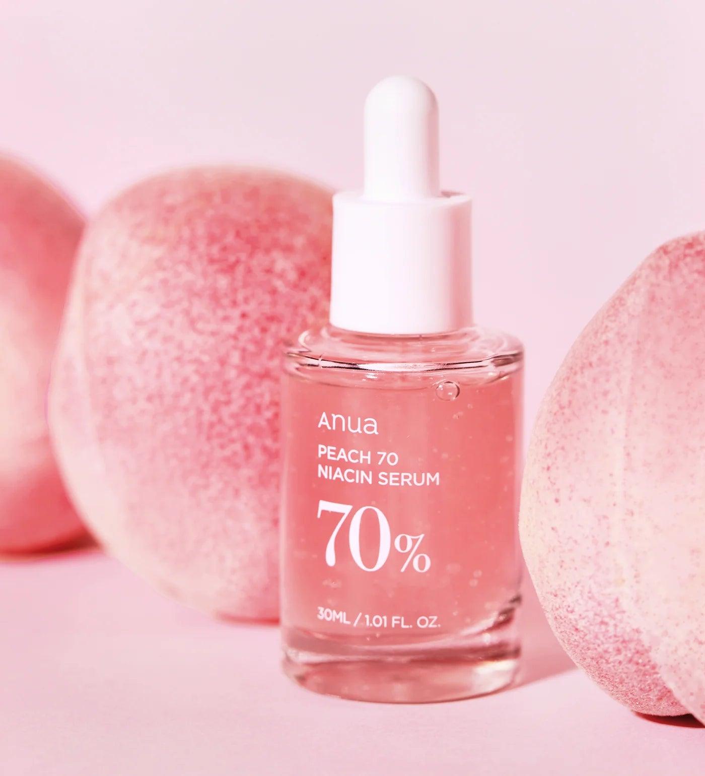 ANUA Peach 70 Niacin Serum - skaistinantis serumas su persikų ekstraktu ir 5% niacinamido