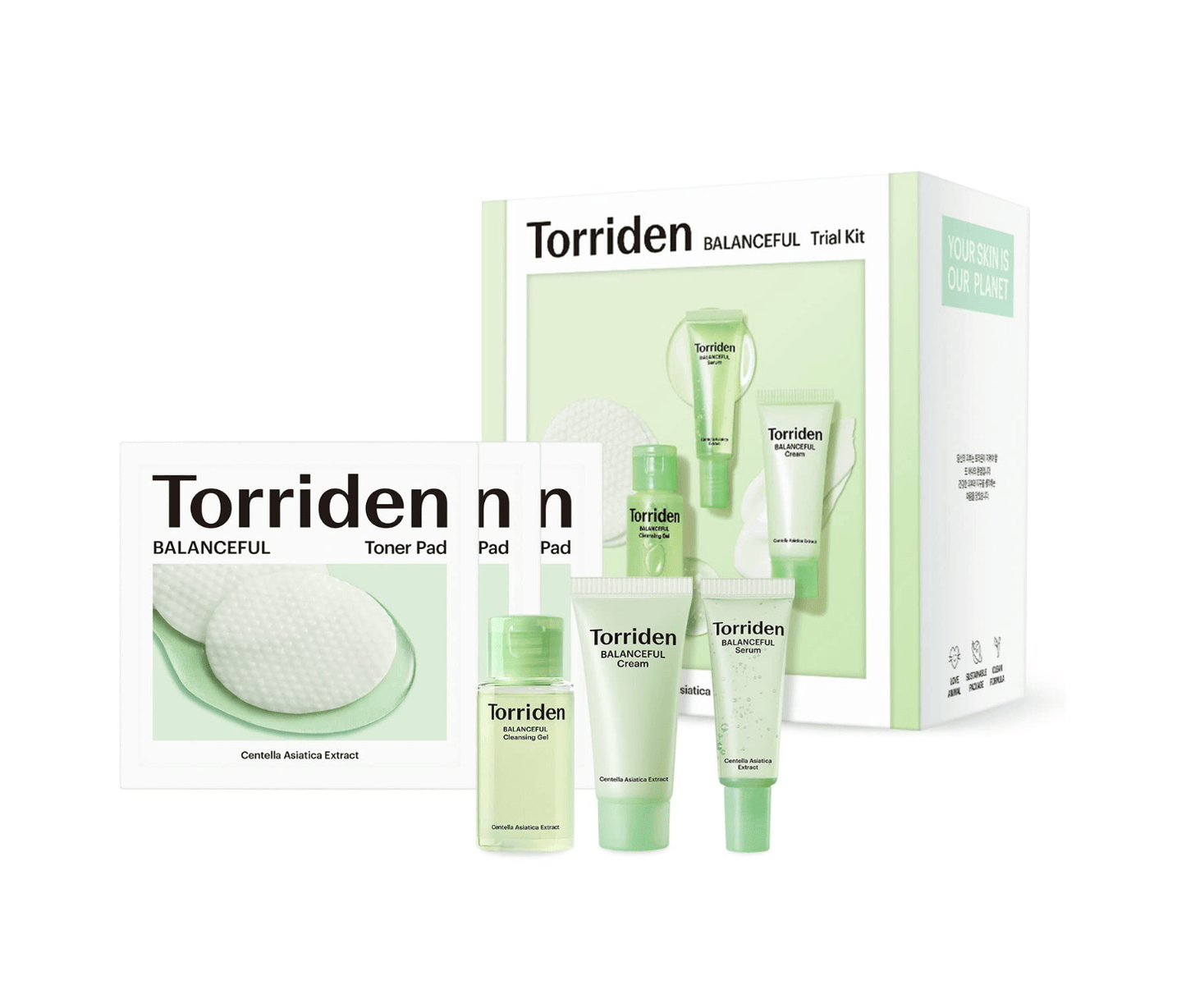 TORRIDEN BALANCEFUL Skin Care Trial Kit - veido priežiūros produktų rinkinys odos raminimui - KBEAUTY.LT