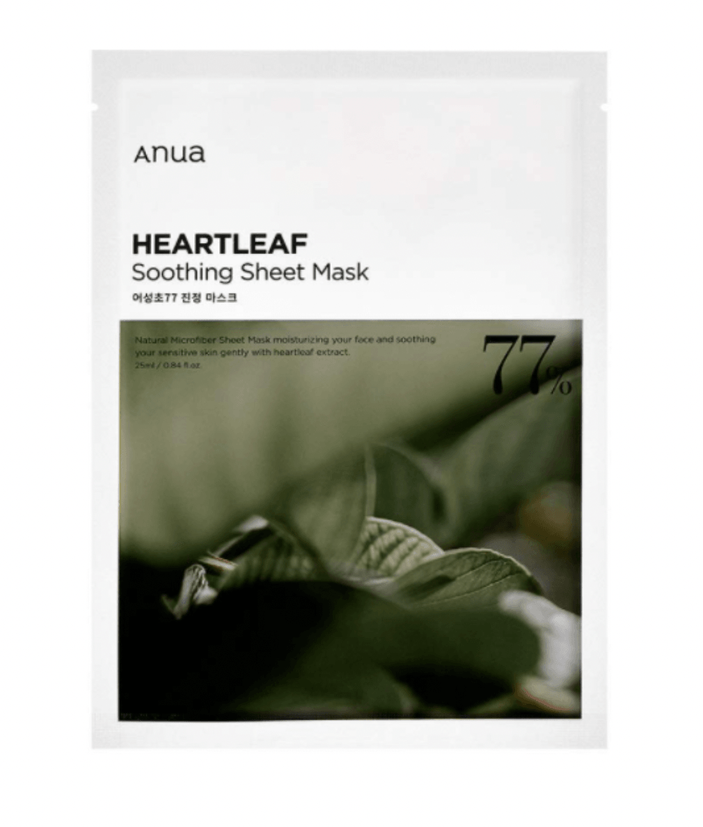 ANUA Heartleaf 77% Soothing Sheet Mask - raminanti lakštinė veido kaukė - KBEAUTY.LT