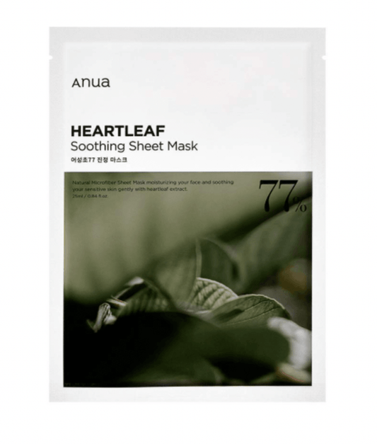 ANUA Heartleaf 77% Soothing Sheet Mask - raminanti lakštinė veido kaukė - KBEAUTY.LT