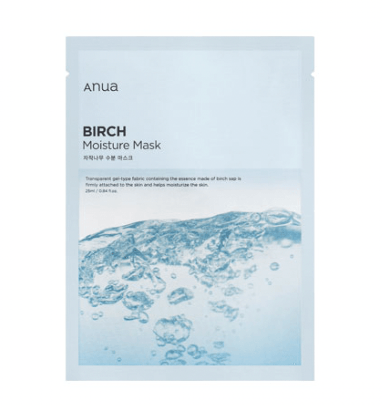 ANUA Birch moisture sheet mask - lakštinė drėkinanti kaukė su  beržų sula, 25ml - KBEAUTY.LT