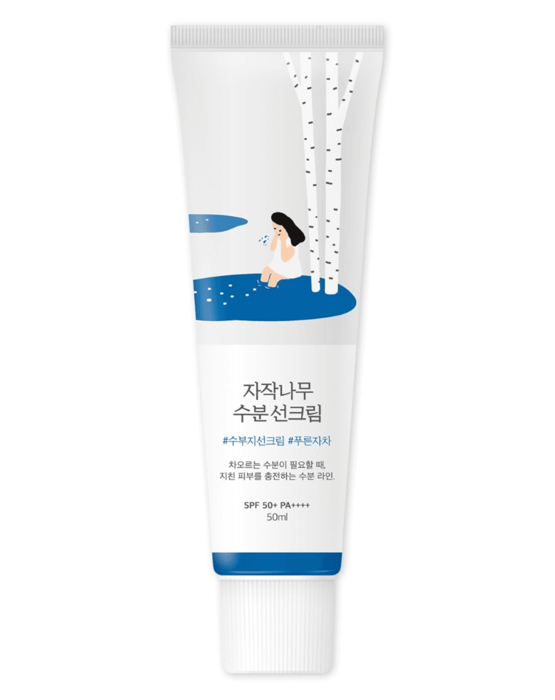 ROUND LAB Birch Juice Moisturizing Sun Cream - apsauginis kremas nuo saulės su beržų sula SPF50+ PA++++, 50ml - KBEAUTY.LT