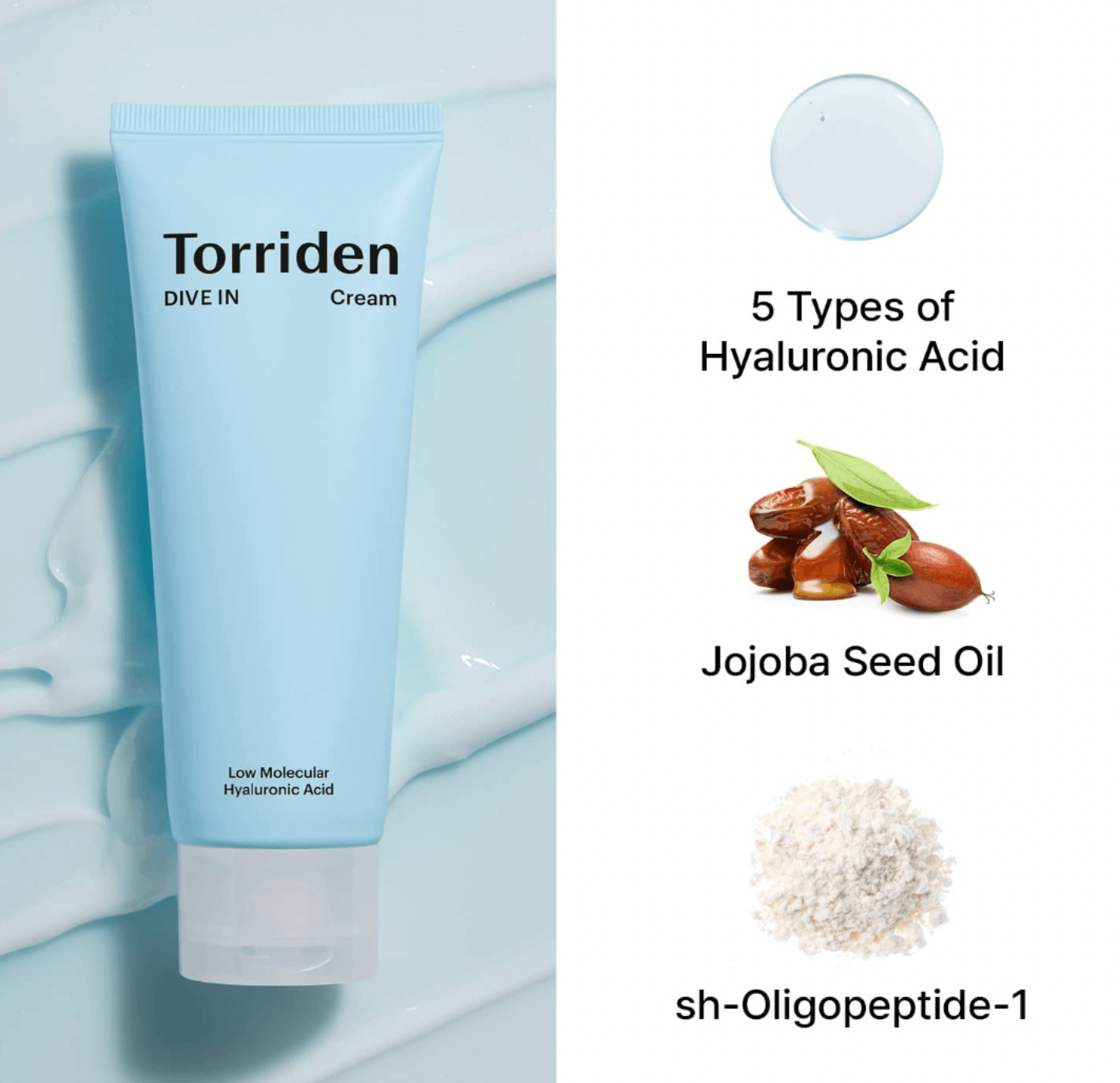 TORRIDEN DIVE-IN Hyaluronic Cream - hialurono rūgšties kremas, 80 ml - KBEAUTY.LT