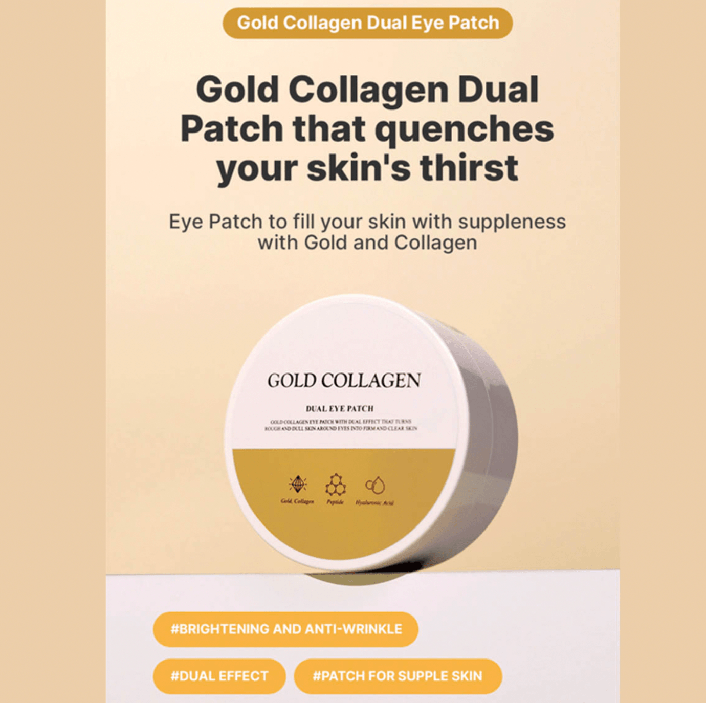 SNP Gold Collagen Dual Eye Patch - hidrogelio paakių padeliai su kolagenu ir auksu, 60vnt - KBEAUTY.LT