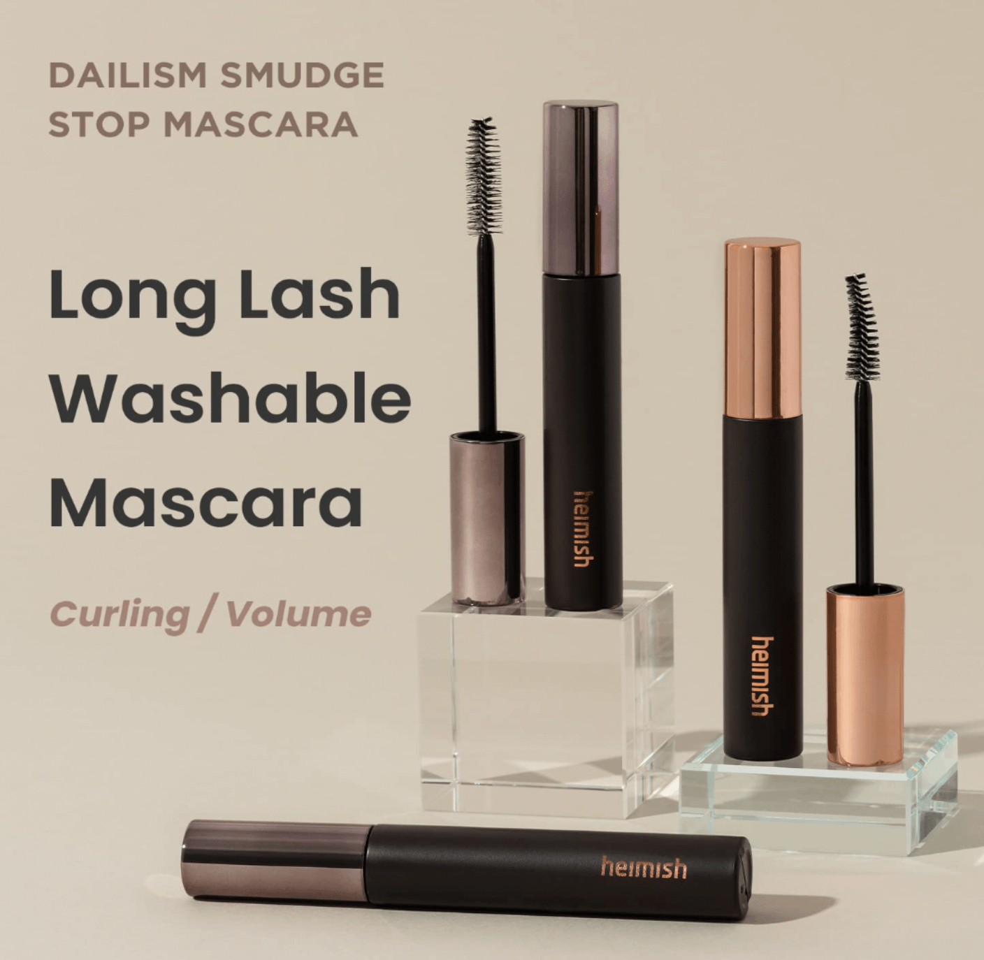 HEIMISH Dailism Smudge Stop Mascara Volume - apimties suteikiantis blakstienų tušas - KBEAUTY.LT