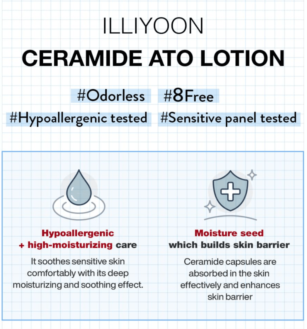 ILLIYOON Ceramide Ato Lotion - drėkinantis kūno losjonas su keramidais, 350ml - KBEAUTY.LT