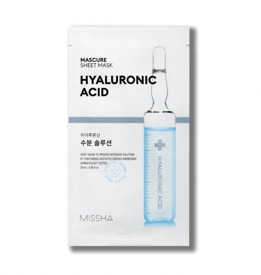 MISSHA Mascure Hydra Solution Sheet Mask - lakštinė kaukė su hialuronu - KBEAUTY.LT