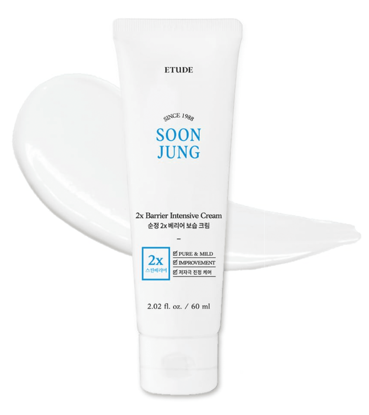 ETUDE Soon Jung 2x Barrier Intensive Cream - odos barjerą atstatantis drėkinantis kremas, 60ml (2021) - KBEAUTY.LT