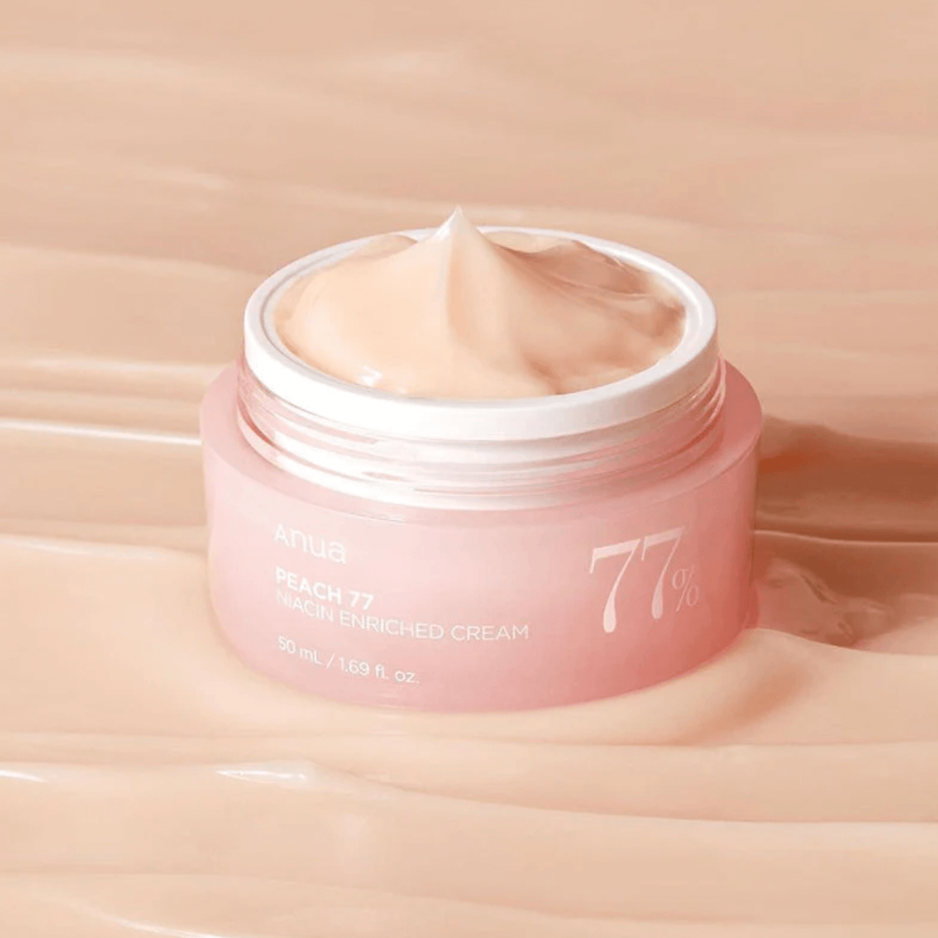 ANUA Peach 77 Niacin Enriched Cream - veido kremas su persikų esencija, 50ml - KBEAUTY.LT