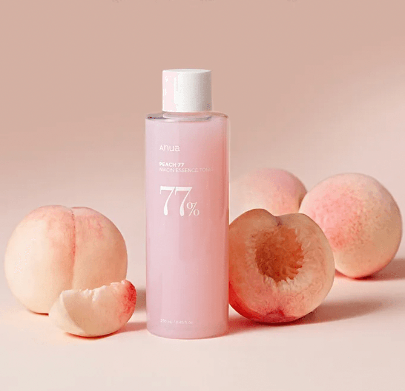 ANUA Peach 77 Niacin Essence Toner - veido tonikas su persikų esencija, 250 ml - KBEAUTY.LT