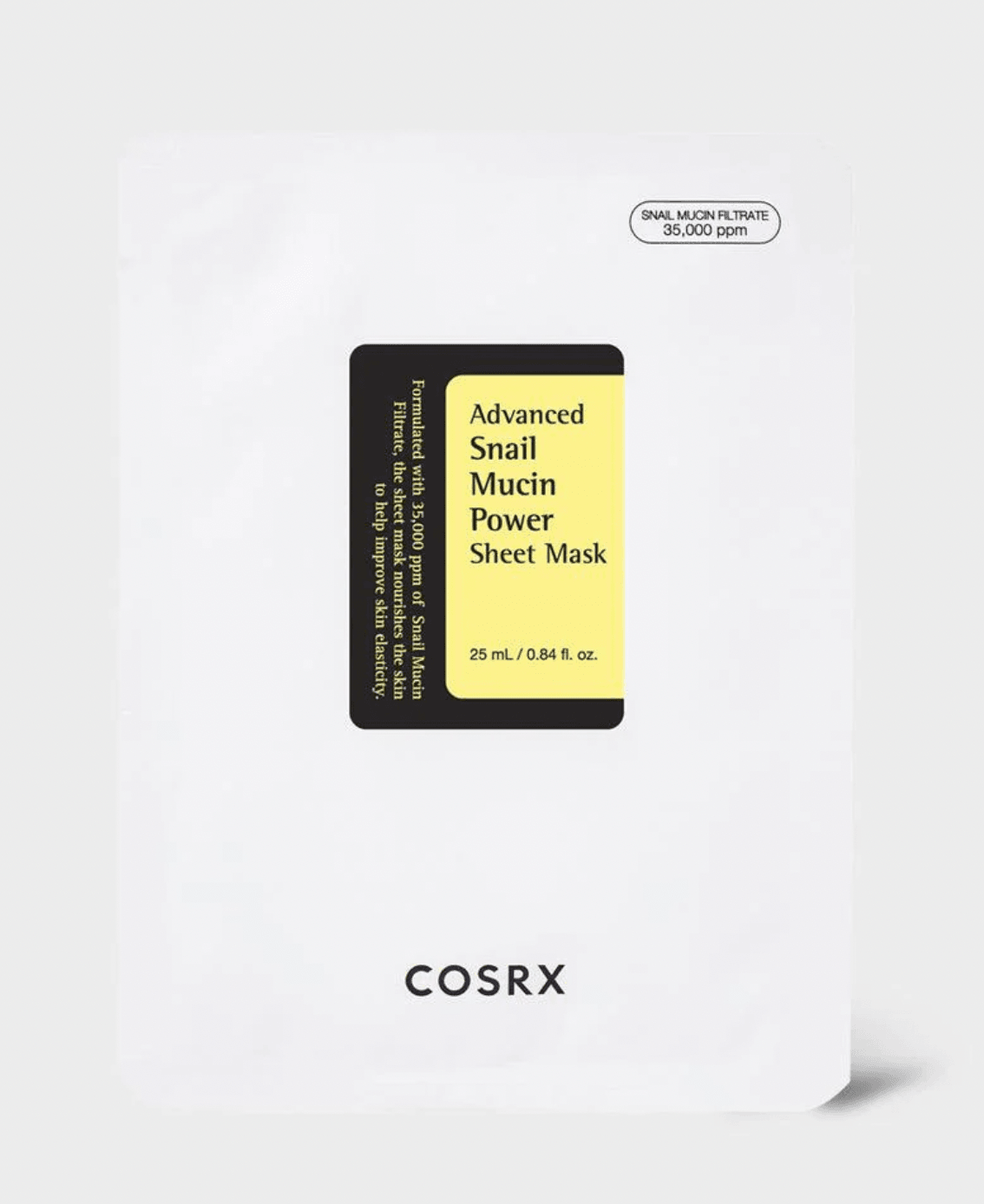 COSRX Advanced Snail Mucin Power Sheet Mask - drėkinanti lakštinė veido kaukė su sraigių mucinu - KBEAUTY.LT