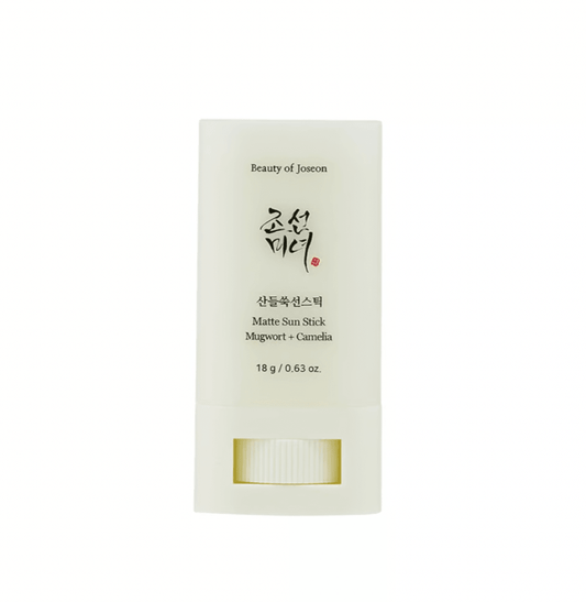 BEAUTY OF JOSEON Matte sun stick: Mugwort + Camilia - SPF pieštukas, 18gr - KBEAUTY.LT