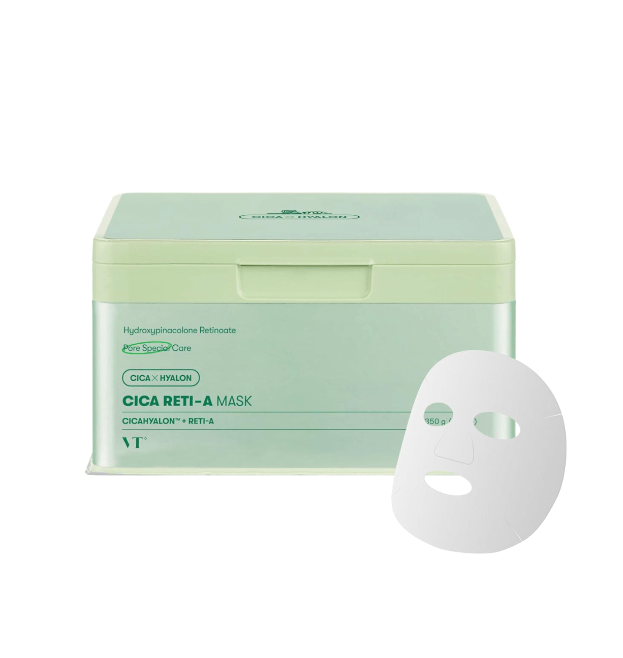 VT COSMETICS CICA Reti-A Mask - lakštinių kaukių su retinoliu rinkinys, 30 vnt. - KBEAUTY.LT