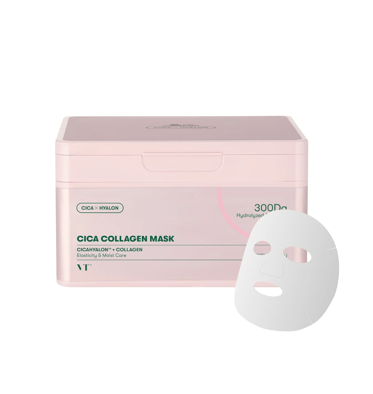 VT cosmetics CICA Collagen Mask - lakštinių kolageno kaukių rinkinys, 30 vnt. - KBEAUTY.LT