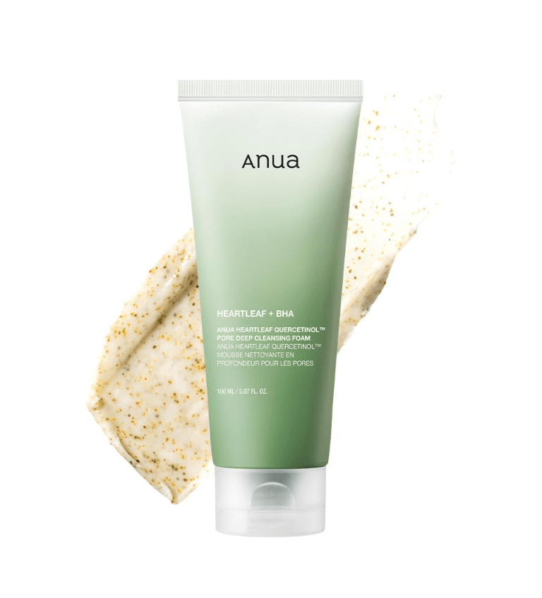 ANUA Heartleaf Quercetinol Pore Deep Cleansing Foam - giliai valantis prausiklis, 150ml - KBEAUTY.LT