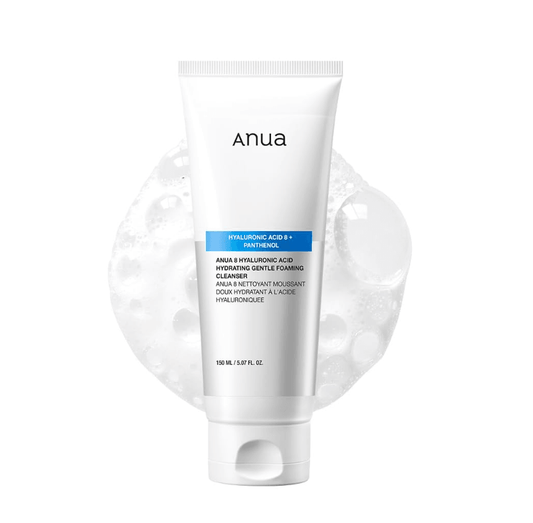 ANUA 8 Hyaluronic Acid Hydrating Gentle Foaming Cleanser - drėkinantis veido prausiklis, 150ml - KBEAUTY.LT