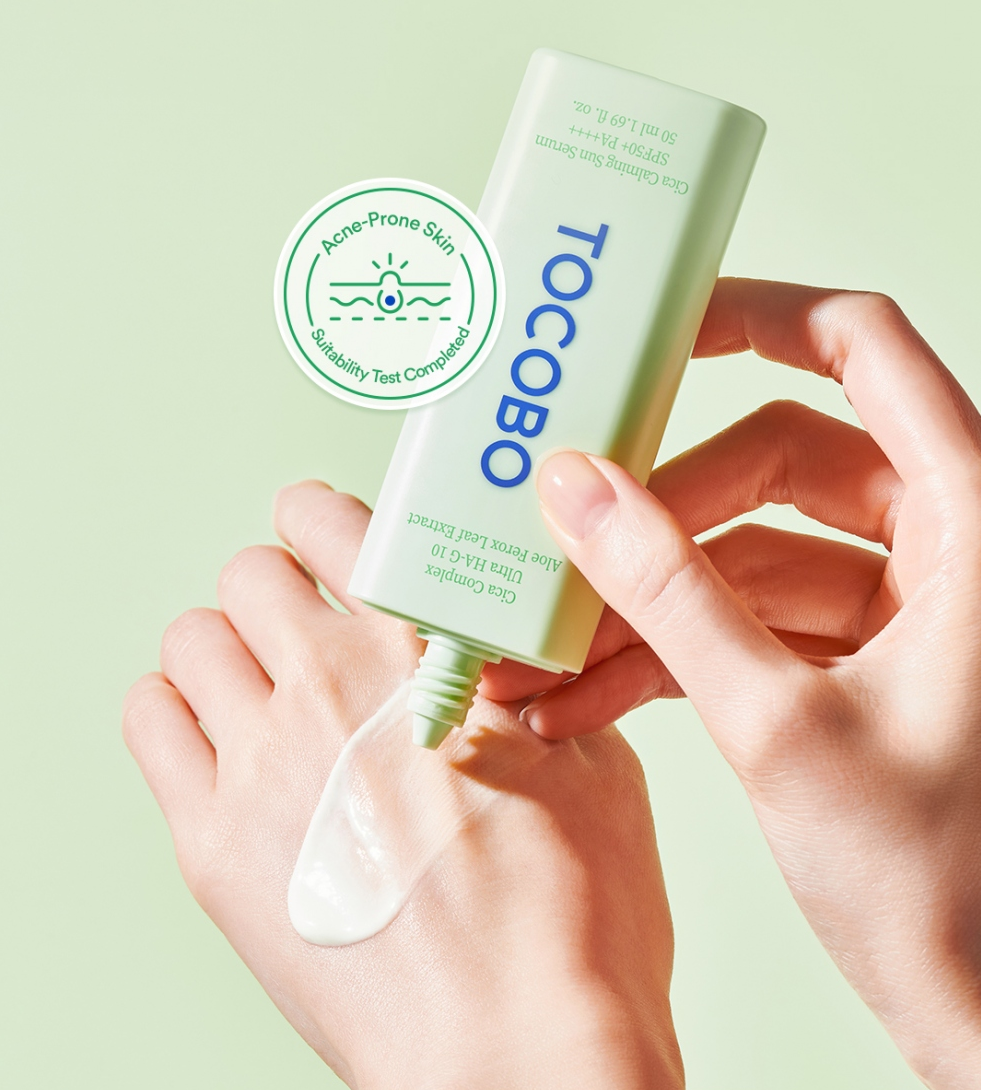 TOCOBO Cica Calming Sun Serum SPF 50+ - veido serumas su apsauga nuo saulės, 50ml