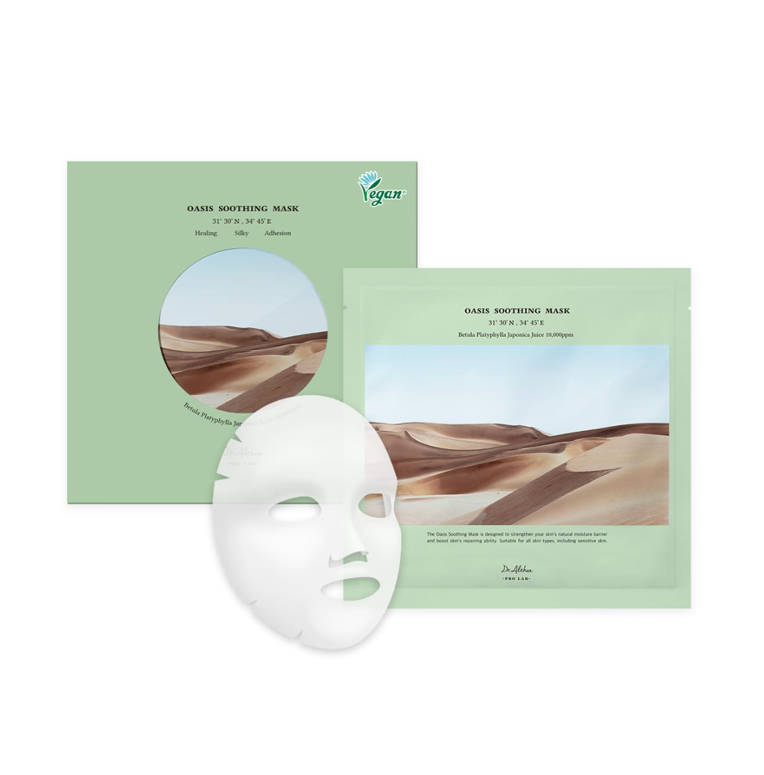 DR. ALTHEA Oasis Soothing Mask Set – Intensyviai drėkinančių raminančių kaukių rinkinys, 5×27 ml
