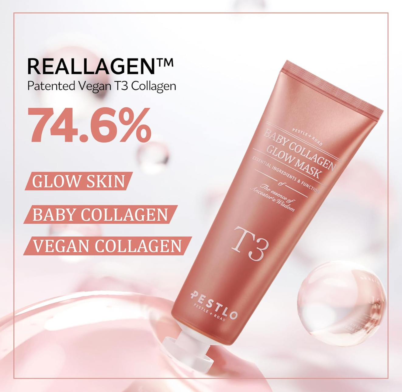 PESTLO - Baby Collagen Glow Mask - stangrinanti kolageno kaukė, 70ml